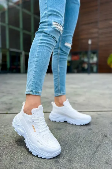 CH089 CBT Low Top Lace Up Erkek Ayakkabı BEYAZ resmi