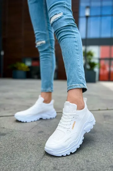 CH089 CBT Low Top Lace Up Erkek Ayakkabı BEYAZ resmi