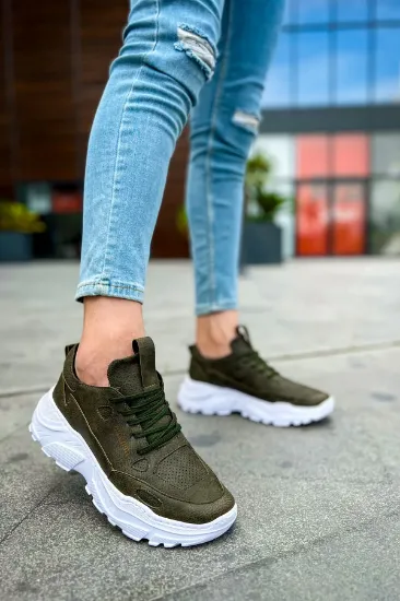 CH089 CBT Low Top Lace Up Erkek Ayakkabı HAKI resmi