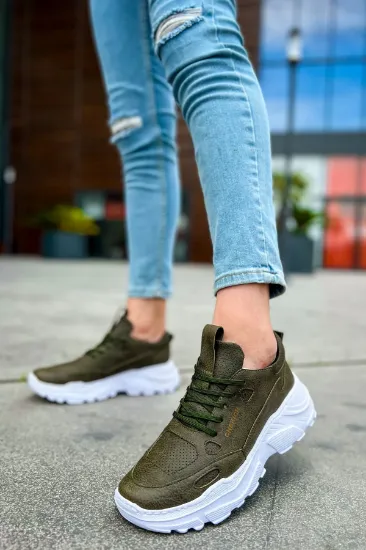 CH089 CBT Low Top Lace Up Erkek Ayakkabı HAKI resmi