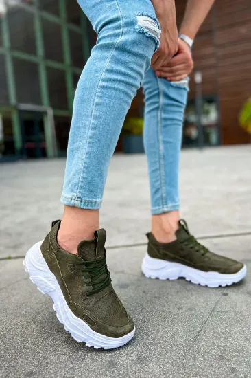CH089 CBT Low Top Lace Up Erkek Ayakkabı HAKI resmi