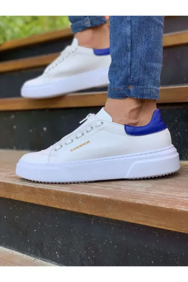 CH092 GBT Zip Style Erkek Ayakkabı BEYAZ/MAVI resmi