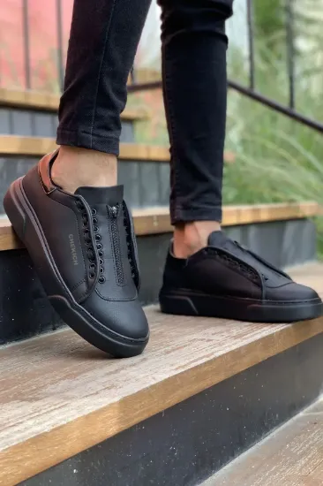 CH092 GST Zip Style Erkek Ayakkabı SIYAH/RUGAN resmi