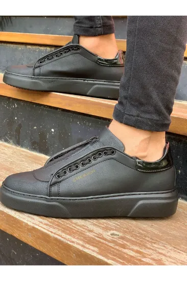 CH092 GST Zip Style Erkek Ayakkabı SIYAH/RUGAN resmi