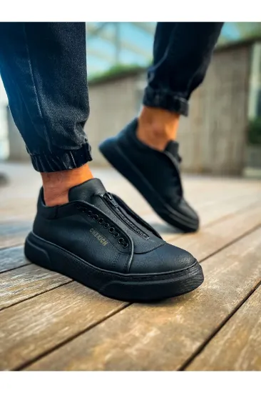 CH092 GST Zip Style Erkek Ayakkabı SIYAH/SIYAH resmi