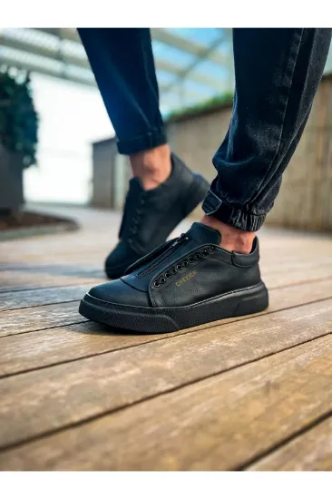 CH092 GST Zip Style Erkek Ayakkabı SIYAH/SIYAH resmi