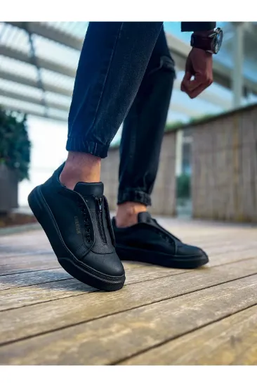 CH092 GST Zip Style Erkek Ayakkabı SIYAH/SIYAH resmi