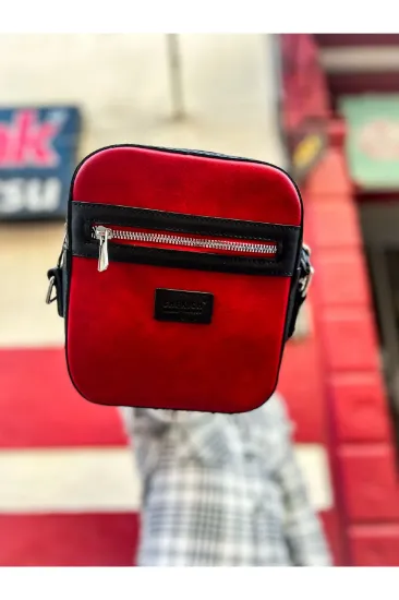 CH102 Stealht Kare Erkek Çanta SIYAH - KIRMIZI resmi