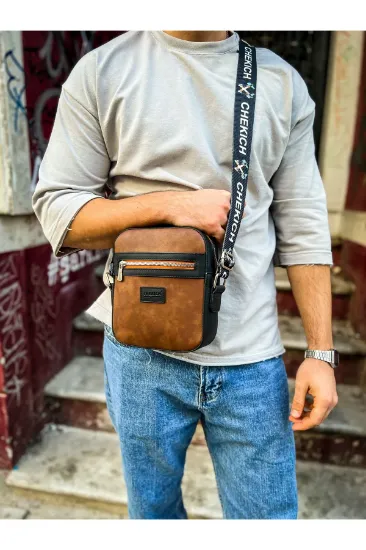 CH102 Stealht Kare Erkek Çanta SIYAH/TABA resmi