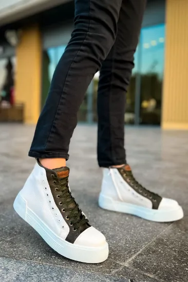 CH167 GBT Blazer Erkek Bot BEYAZ / HAKI resmi