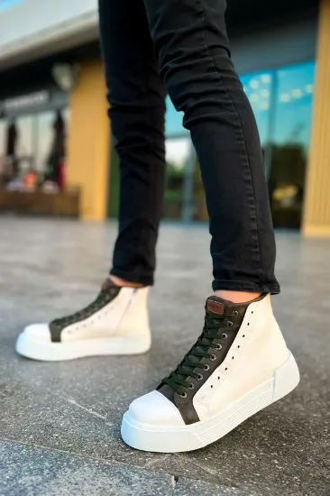 CH167 GBT Blazer Erkek Bot BEYAZ / HAKI resmi
