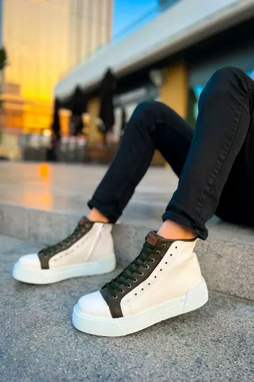 CH167 GBT Blazer Erkek Bot BEYAZ / HAKI resmi