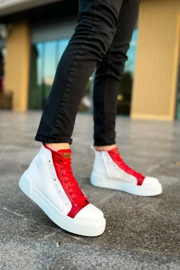 CH167 GBT Blazer Erkek Bot BEYAZ / KIRMIZI resmi