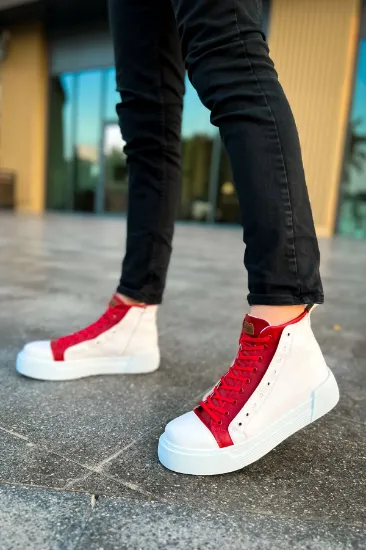 CH167 GBT Blazer Erkek Bot BEYAZ / KIRMIZI resmi