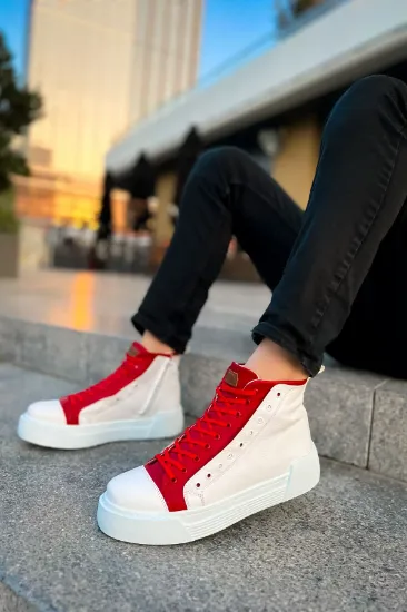 CH167 GBT Blazer Erkek Bot BEYAZ / KIRMIZI resmi