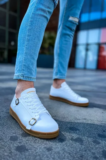 CH191 CKT Side Buckle Erkek Ayakkabı BEYAZ resmi