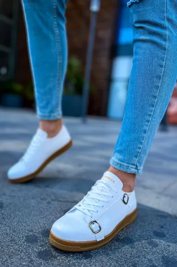 CH191 CKT Side Buckle Erkek Ayakkabı BEYAZ resmi