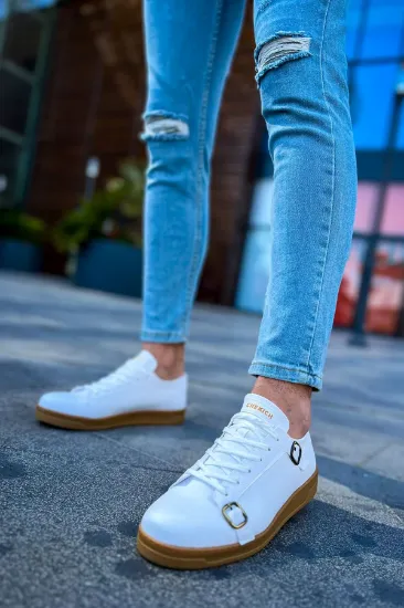 CH191 CKT Side Buckle Erkek Ayakkabı BEYAZ resmi