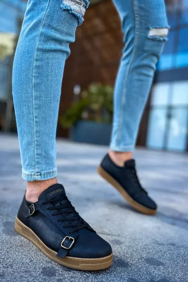 CH191 CKT Side Buckle Erkek Ayakkabı SIYAH resmi