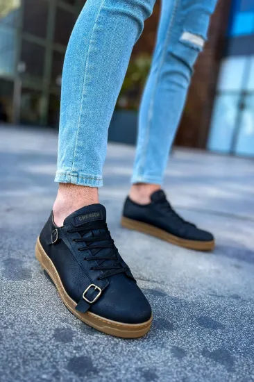 CH191 CKT Side Buckle Erkek Ayakkabı SIYAH resmi