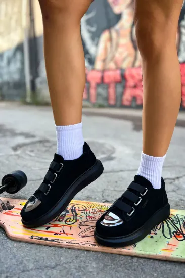 CH251 SST Mirror Suede Kadın Ayakkabı SIYAH resmi