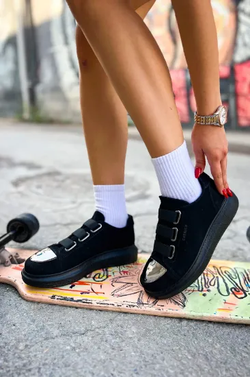 CH251 SST Mirror Suede Kadın Ayakkabı SIYAH resmi