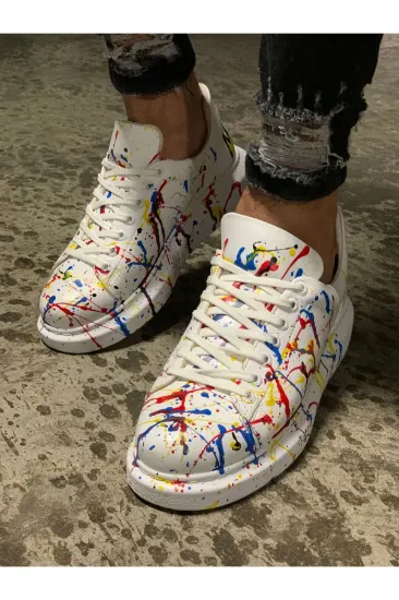 CH254 CBT Pittura Erkek Ayakkabı 414 SARI / KIRMIZI PÜSKÜRTME resmi