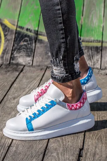 CH254 CBT Pittura Erkek Ayakkabı 420 MAVI-PEMBE ISLEME resmi