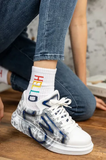CH254 CBT Pittura Kadın Ayakkabı 423 MAVI SIYAH GRAFITI R3 resmi