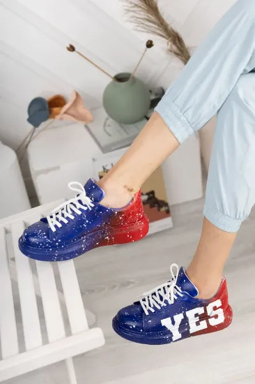 CH254 CBT Pittura Kadın Ayakkabı 441 MAVI / KIRMIZI YES resmi