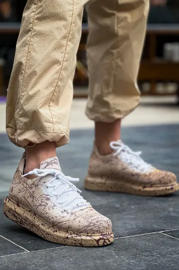 CH307 Renkli Tricot Erkek Ayakkabı Kum Splush resmi