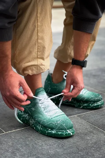 CH307 Renkli Tricot Erkek Ayakkabı Yeşil Splush resmi