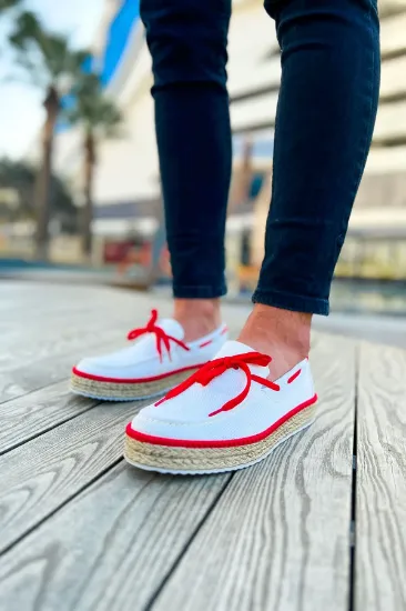 CH311 Espadril Erkek Ayakkabı BEYAZ/KIRMIZI resmi