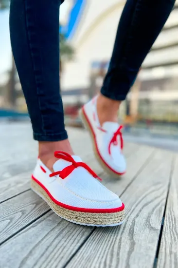 CH311 Espadril Erkek Ayakkabı BEYAZ/KIRMIZI resmi