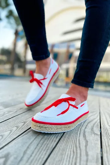 CH311 Espadril Erkek Ayakkabı BEYAZ/KIRMIZI resmi