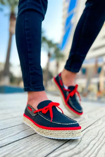 CH311 Espadril Erkek Ayakkabı SIYAH - KIRMIZI resmi