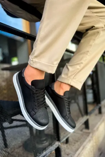 CH979 Santoni GBT Spor Erkek Ayakkabı SIYAH/ANTRASIT resmi