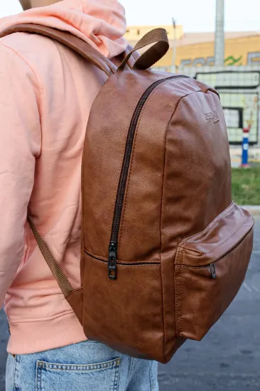 CNT006 Cilt Deri Erkek Sırt Çantası TABA resmi
