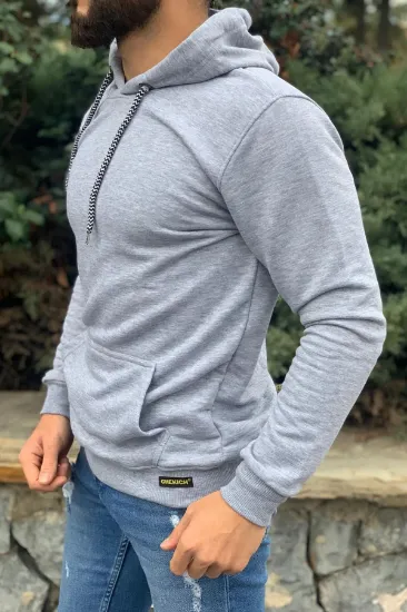 Kapüşonlu Sweatshirt GRI resmi