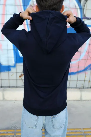 Kapüşonlu Sweatshirt LACIVERT resmi