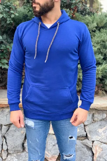 Kapüşonlu Sweatshirt SAX MAVI resmi