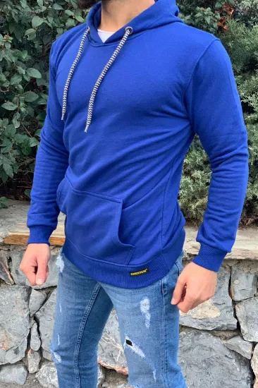 Kapüşonlu Sweatshirt SAX MAVI resmi