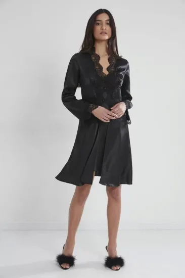 Pierre Cardin 6335 6'lı Saten Gecelik Sabahlık Takım resmi