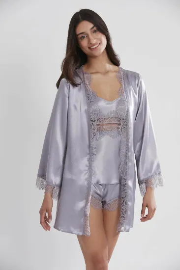 Pierre Cardin 2490 Bayan Sabahlıklı Saten Şort Takım resmi