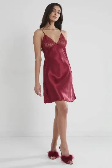 Pierre Cardin 624 Bayan Battal Kısa Saten Gecelik resmi