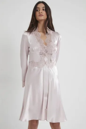 Pierre Cardin 6335 6'lı Saten Gecelik Sabahlık Takım resmi