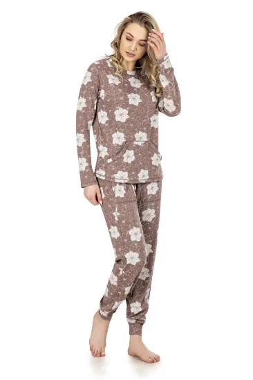 Jiber 3919 Desenli Uzun Kol Kadın  Pijama Takımı resmi