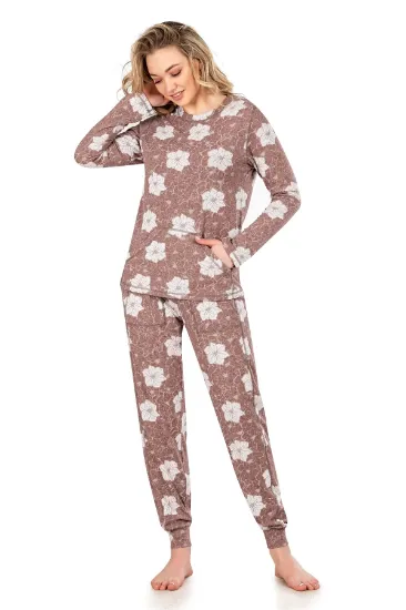 Jiber 3919 Desenli Uzun Kol Kadın  Pijama Takımı resmi