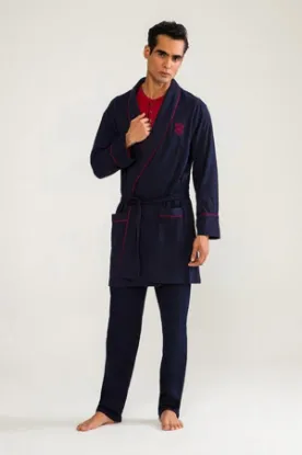 D'S Damat 03000 5'li Robdöşambr Erkek Damat Pijama Seti resmi