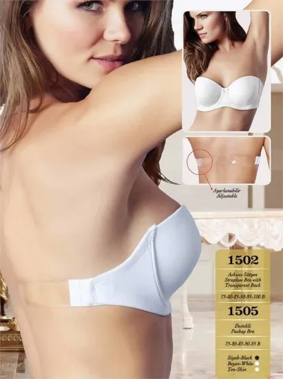 Nurteks 1505 Straplez Sırt Şeffaf Sütyen resmi